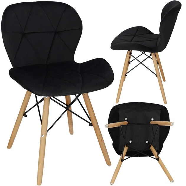 Krzesło Torino do kuchni i salonu Springos Czarny welur DC0029 (5907719470115) - obraz 4