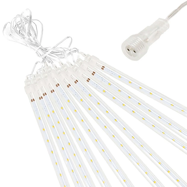 Lampki choinkowe Springos CL1210 480 Led sople 10 szt padający śnieg meteory zewnętrzne niebieskie (5907719422251) - obraz 5