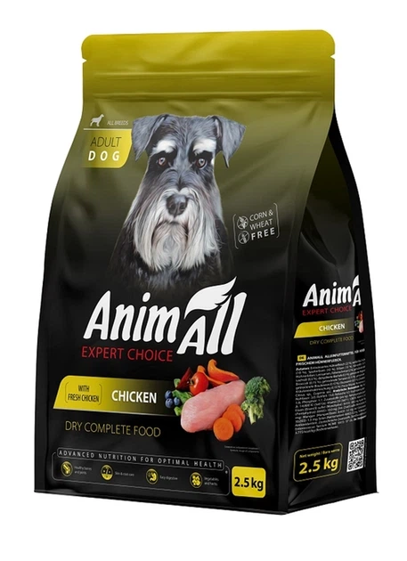 Сухий корм AnimAll для дорослих собак середніх порід, зі свіжою індичкою та ягням, 12кг - Фото 1 Сухий корм AnimAll для дорослих собак середніх порід, зі свіжою індичкою та ягням, 12кг - зображення 1