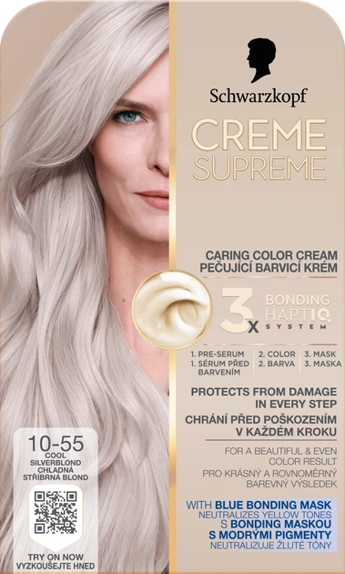 Farba do włosów Schwarzkopf Creme Supreme 10-55 Chłodny Srebrzysty Blond (9000101747621) - obraz 1