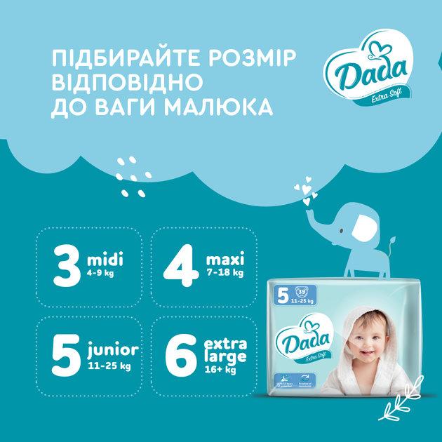 Подгузники детские Dada Extra Soft 6 Extra Large 16+ кг 38 шт (4820174980924) - изображение 8