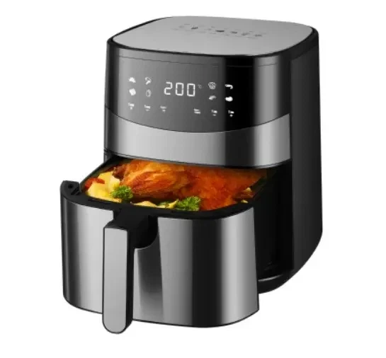 Многофункциональная аэрофритюрница Crownberg CB-5553, 6.5 л, 2000Вт, оборудована сенсорной панелью управления, цифровым дисплеем и набором автоматических программ, Черный - Фото 1 Многофункциональная аэрофритюрница Crownberg CB-5553, 6.5 л, 2000Вт, оборудована сенсорной панелью управления, цифровым дисплеем и набором автоматических программ, Черный - изображение 1