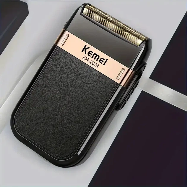 Kemei KM-2024 шейвер для мужчин (серый, USB, двойная головка) - изображение 3