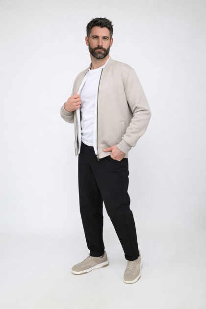 Кофта на блискавці чоловіча M колір сірий YUKI ЦБ-00290890 - Фото 4 Кофта на блискавці чоловіча M колір сірий YUKI ЦБ-00290890 - зображення 4