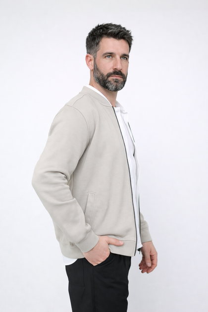 Кофта на блискавці чоловіча M колір сірий YUKI ЦБ-00290890 - Фото 5 Кофта на блискавці чоловіча M колір сірий YUKI ЦБ-00290890 - зображення 5