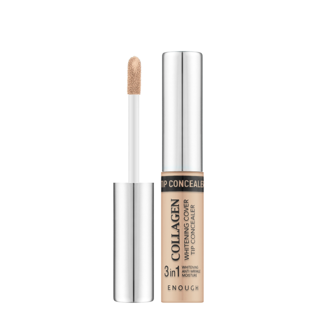 Консилер для лица Enough Collagen Whitening Cover Tip Concealer с коллагеном, 9 мл, 01 - Фото 2 Консилер для лица Enough Collagen Whitening Cover Tip Concealer с коллагеном, 9 мл, 01 - изображение 2