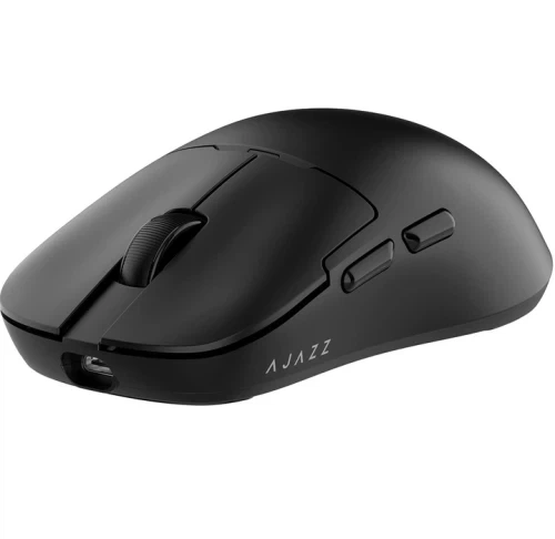 Миша бездротова Ajazz AJ159P MC, Black, Bluetooth / USB 2.4GHz / Type-C, оптична (сенсор PixArt PAW3311), до 12000 dpi, перемикачі Huano, 6 кнопок, 400 mAh, магнітна зарядна база, кабель 1.5 м, радіус дії до 10 м - изображение 3