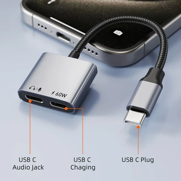 Перехідник Cabletime USB Type-C (M) - x2 Type-C (F) PD60W, 0.15м (CPA2G) - Фото 4 Перехідник Cabletime USB Type-C (M) - x2 Type-C (F) PD60W, 0.15м (CPA2G) - изображение 4