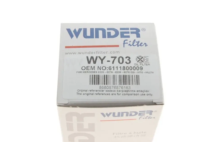 Фільтр масляний MB Sprinter/Vito CDI OM611/612/646 WUNDER FILTER WY 703 - изображение 8