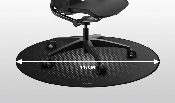 Килимок для крісла Trust Mika Round Mat Black 117 см, круглий, поліестер, протиковзкий, захист підлоги від подряпин - изображение 5