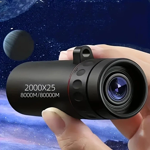 Монокулярний телескоп HD 2000X25 портативний для подорожей туризму риболовлі риболовлі кемпінгу - Фото 1 Монокулярний телескоп HD 2000X25 портативний для подорожей туризму риболовлі риболовлі кемпінгу - зображення 1