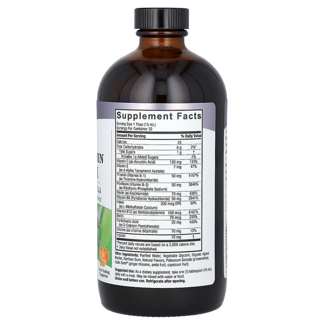 Рідкий комплекс вітамінів групи В, nature's Answer "Liquid Vitamin B-Complex" з мандариновим смаком (480 мл) - зображення 2