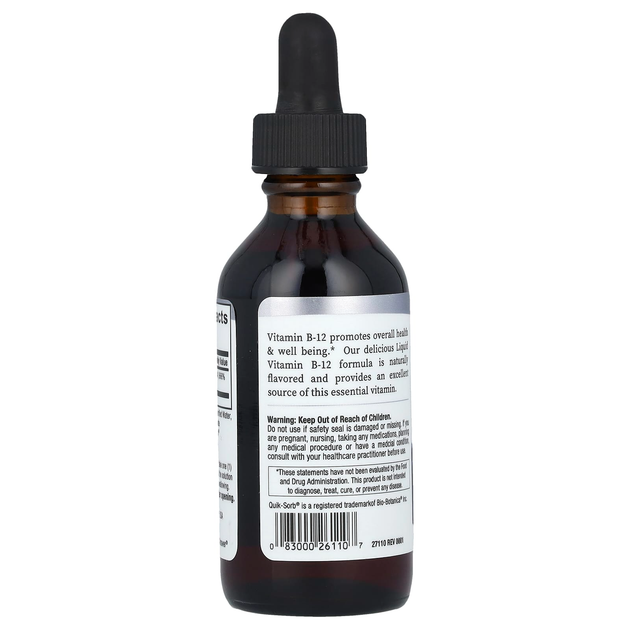 Жидкий витамин В12, Nature's Answer "Liquid Vitamin B-12" цианокобаламин, 1000 мг (60 мл) - изображение 3