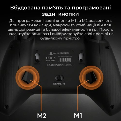 Геймпад Ajazz GP100 2.4G/BT/USB Switch/PC/iOS/Android RGB Black (GP100-B) Ajazz GP100-B 1084001 - Фото 12 Геймпад Ajazz GP100 2.4G/BT/USB Switch/PC/iOS/Android RGB Black (GP100-B) Ajazz GP100-B 1084001 - зображення 12