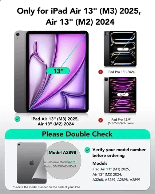 Чохол ESR Shift Magnetic Case до iPad Air 13'' (2024/2025/2026) Navy Blue (1B2040206) - зображення 2