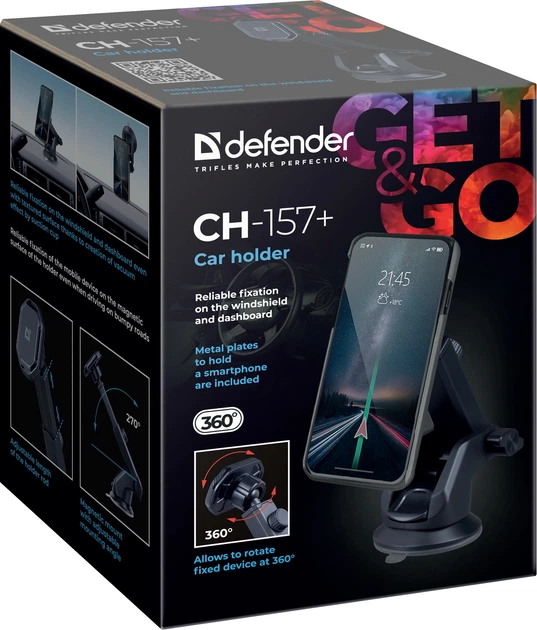 Автодержатель для телефона Defender CH-157+ Magnetic Black (4745090824537) - изображение 14