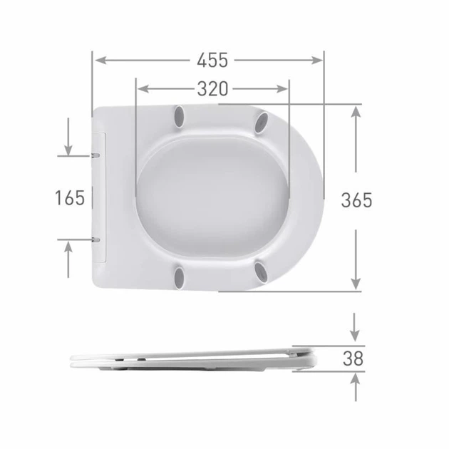 Сидіння для унітазу Qtap (Taurus 520) 455x365x38 мм, White, з мікроліфтом, Slim Duroplast, Quick Release QTSC179W49384 - Фото 2 Сидіння для унітазу Qtap (Taurus 520) 455x365x38 мм, White, з мікроліфтом, Slim Duroplast, Quick Release QTSC179W49384 - изображение 2