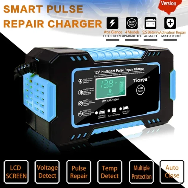 Умное зарядное устройство для аккумуляторов 12V 6A с LCD дисплеем и функцией восстановления - Фото 7 Умное зарядное устройство для аккумуляторов 12V 6A с LCD дисплеем и функцией восстановления - изображение 7