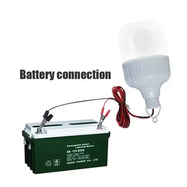 Світлодіодна LED-лампа 12 В 5 Вт акумуляторна, Кемпінгова лампа із затискачами - зображення 4