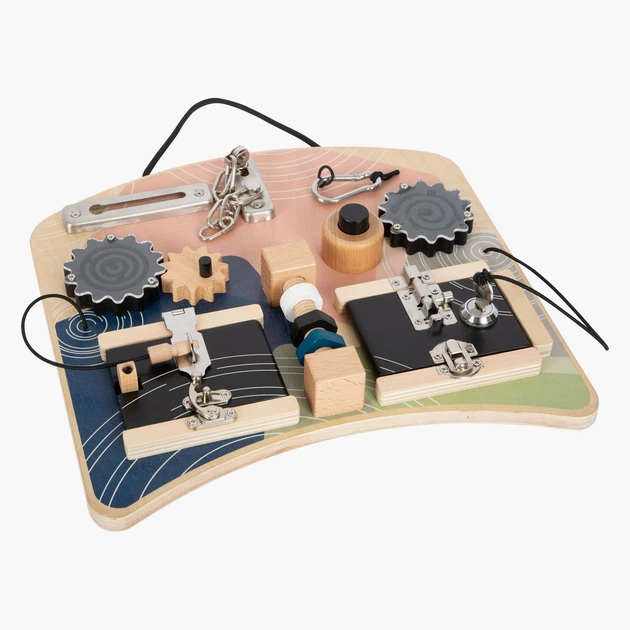 Zabawka edukacyjna Small Foot Drewniana tablica manipulacyjna „Rotation and Locks” (12392) (4020972123923) - obraz 3