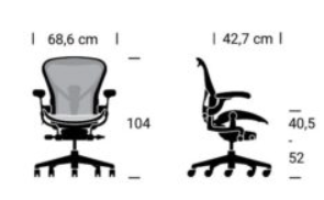 Крісло Herman Miller Aeron Remastered B графіт - Фото 8 Крісло Herman Miller Aeron Remastered B графіт - зображення 8