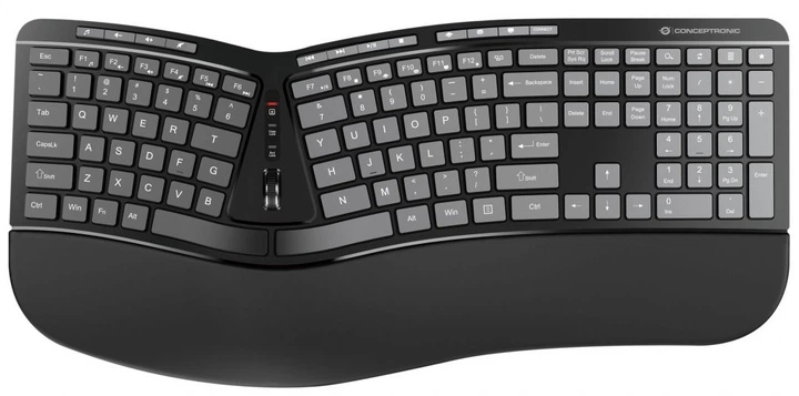 Zestaw bezprzewodowej Conceptronic Wireless Ergonomic Keyboard+Mouse EN (US) Black (ORAZIO02US) - obraz 2
