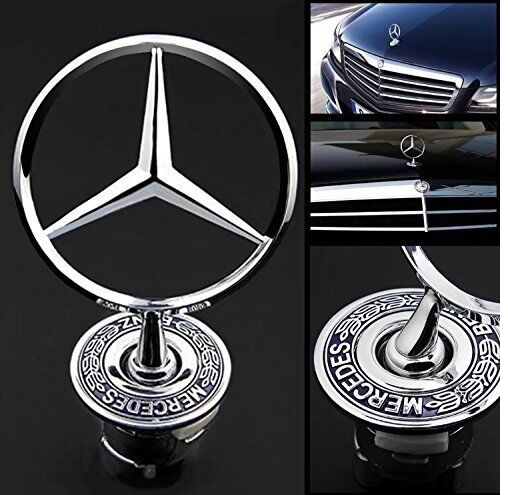 Знак на капот Mercedes-Benz прицел эмблема 221 W202 W203 W204 W208 W210 W220 металл синий герб a2108800186 - изображение 2