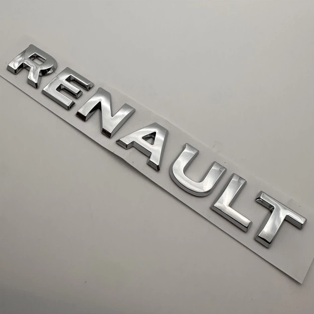 Напис Renault (Рено) на кузов шильдик табличка метал 160 мм 20 мм емблема на багажник хром - зображення 5