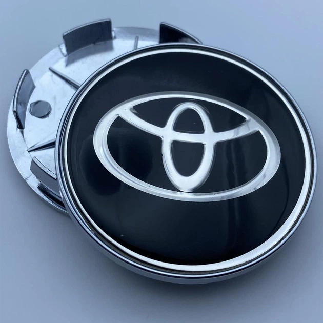 Колпачки c логотипом 68 мм 62 мм черные Toyota тойота заглушки - изображение 2