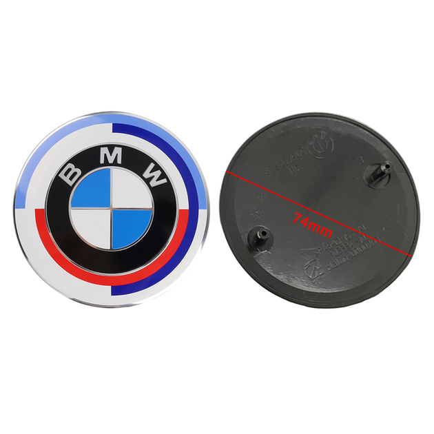 Значок BMW Эмблема БМВ на капот и багажник 51148132375 74 мм Юбилейная 50 лет Years performance M power. - изображение 5