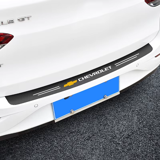 Захисна плівка накладка на бампер для шевроле Chevrolet Чорний Карбон-наклейка світловідбивні написи - зображення 3