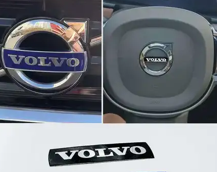Шильдик табличка Volvo наклейка металлическая вольво черная 46 мм 10 мм на знак руль - изображение 3