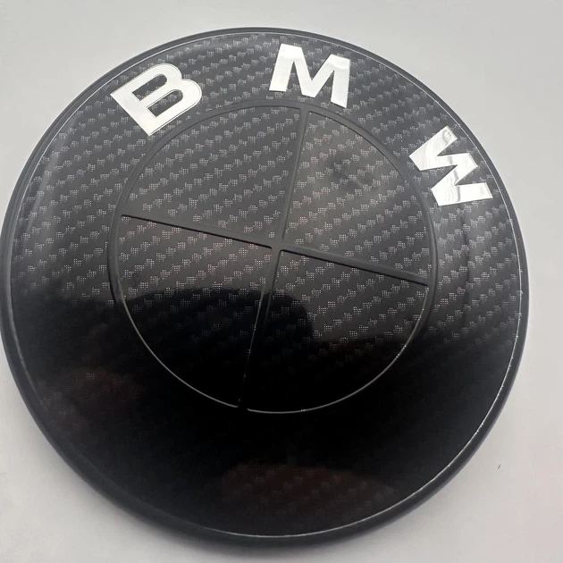Значки BMW 82 мм і 74 мм.емблеми БМВ на капот і багажник 51148132375 82 мм і 74 мм чорні карбон - зображення 8