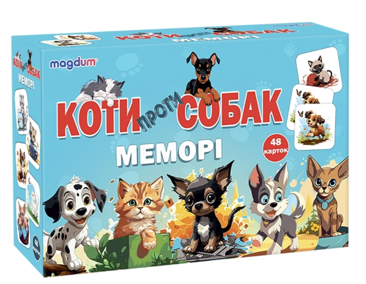Настільна гра Меморі Коти проти собак Magdum ME5032-24 розвивальна гра на пам’ять для дітей - зображення 3