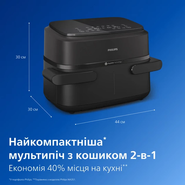 Мультипечь PHILIPS Ovi Dual NA150/00 с двумя корзинами - изображение 7
