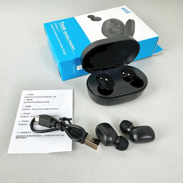 Бездротові вакуумні Bluetooth навушники Air Twins A6S TWS гарнітура з боксом для зарядки - Фото 2 Бездротові вакуумні Bluetooth навушники Air Twins A6S TWS гарнітура з боксом для зарядки - зображення 2