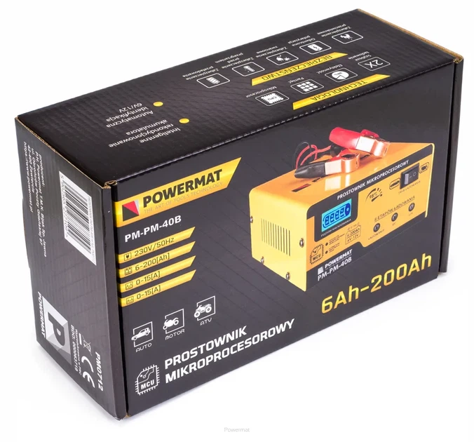 Мікропроцесорний зарядний пристрій Powermat PM-PM-40 B 6/12В для акумуляторів - зображення 9
