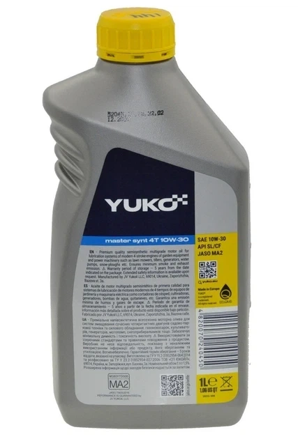 Олія YUKO MASTER SYNT 4T SAE 10W-30 напівсинтетика, 1 л (смаз144) - зображення 2