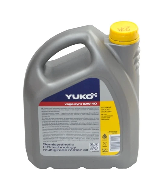 Олія YUKO VEGA SYNT 10W-40 SAE API SL/CF, 4 л (смаз271) - зображення 2