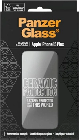 Szkło ochronne PanzerGlass Ceramic Protection Ultra-Wide Fit do Apple iPhone 15 Plus Black (5711724028397) - obraz 3