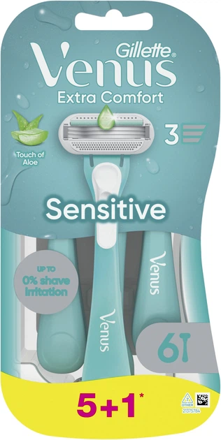 Cтанки для гоління (бритви) жіночі Venus Sensitive Extra Comfort Одноразові 6 шт (8006530108256) - зображення 2
