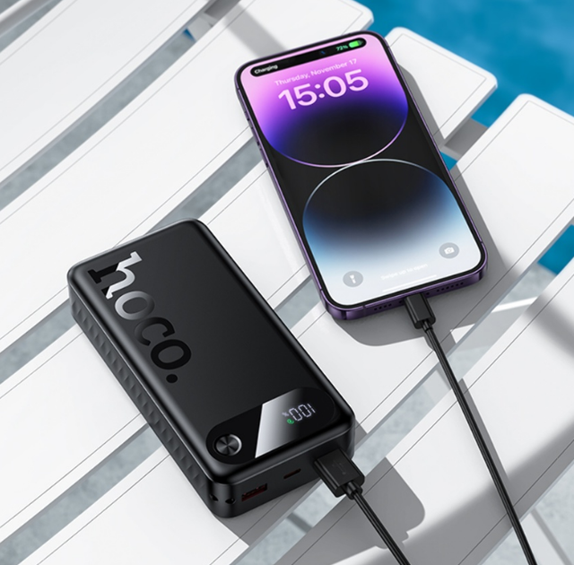 Павербанк Power bank Hoco J154A 20000 mAh 22.5W + PD 20W з дисплеєм black - Фото 5 Павербанк Power bank Hoco J154A 20000 mAh 22.5W + PD 20W з дисплеєм black - зображення 5