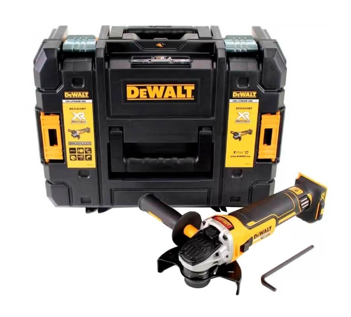 Акумуляторна кутова шліфмашина DeWALT DCG405NT, без акб і з/п, валіза (DCG405NT) - Фото 1 Акумуляторна кутова шліфмашина DeWALT DCG405NT, без акб і з/п, валіза (DCG405NT) - зображення 1