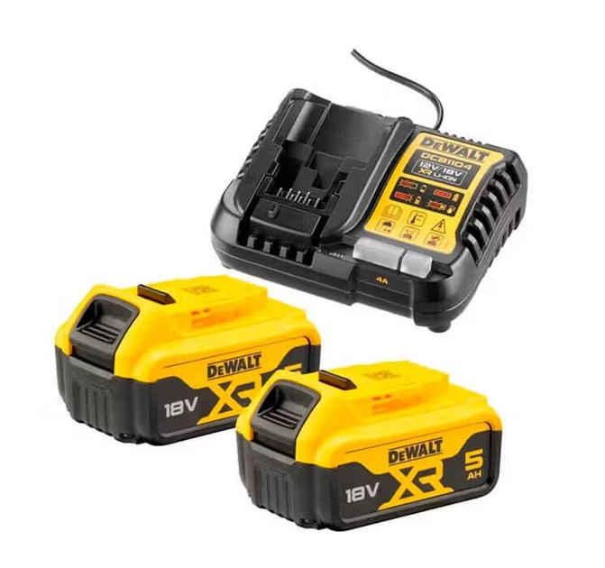 Зарядний пристрій DeWALT DCB1104P2 10.8-54V 4A, 2 акб DCB184 18V 5.0Ah (DCB1104P2) - Фото 1 Зарядний пристрій DeWALT DCB1104P2 10.8-54V 4A, 2 акб DCB184 18V 5.0Ah (DCB1104P2) - зображення 1