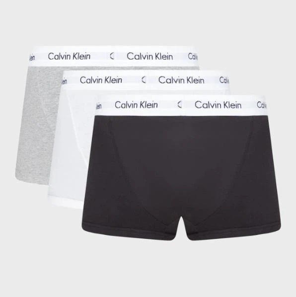 Набір чоловічих трусів боксерів Calvin Klein men boxer 3 шт в наборі, розмір S сірі, білі та чорні, з поясом білим. - Фото 2 Набір чоловічих трусів боксерів Calvin Klein men boxer 3 шт в наборі, розмір S сірі, білі та чорні, з поясом білим. - изображение 2