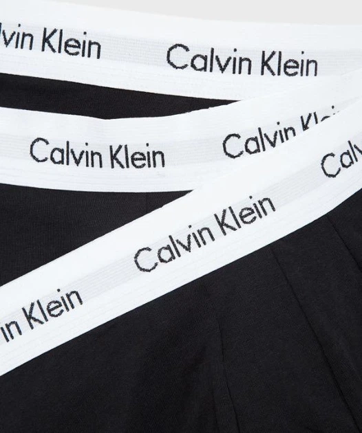 Набір чоловічих трусів боксерів Calvin Klein men boxer 3 шт, розмір М чорні, з сірим поясом. - зображення 6