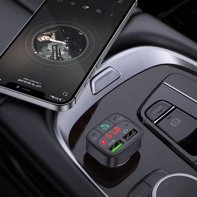 FM трансмиттер модулятор HOCO E59 для автомобиля быстрая зарядка 3.1A Bluetooth 5.0 воспроизведение музыки - изображение 6