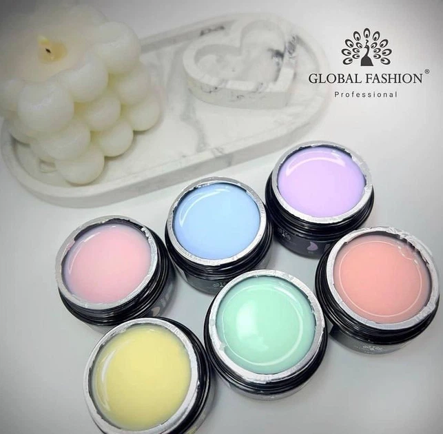 Гель для моделирования ногтей Global Fashion Color Builder Gel №13 Powdery Peony 15 мл (Молочно розовый) - Фото 2 Гель для моделирования ногтей Global Fashion Color Builder Gel №13 Powdery Peony 15 мл (Молочно розовый) - изображение 2