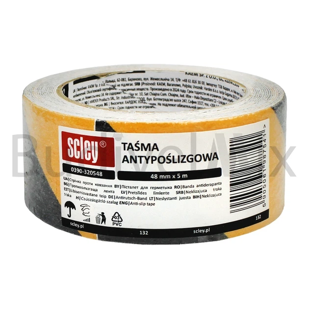 Стрічка протиковзка Scley 132 48 ммx5 м жовто-чорна - Фото 1 Стрічка протиковзка Scley 132 48 ммx5 м жовто-чорна - зображення 1