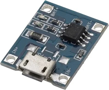 Модуль заряджання Micro-USB 5V 1A для Li-Ion акумуляторів 18650 TP4056 із захистом (ins557) - Фото 3 Модуль заряджання Micro-USB 5V 1A для Li-Ion акумуляторів 18650 TP4056 із захистом (ins557) - изображение 3